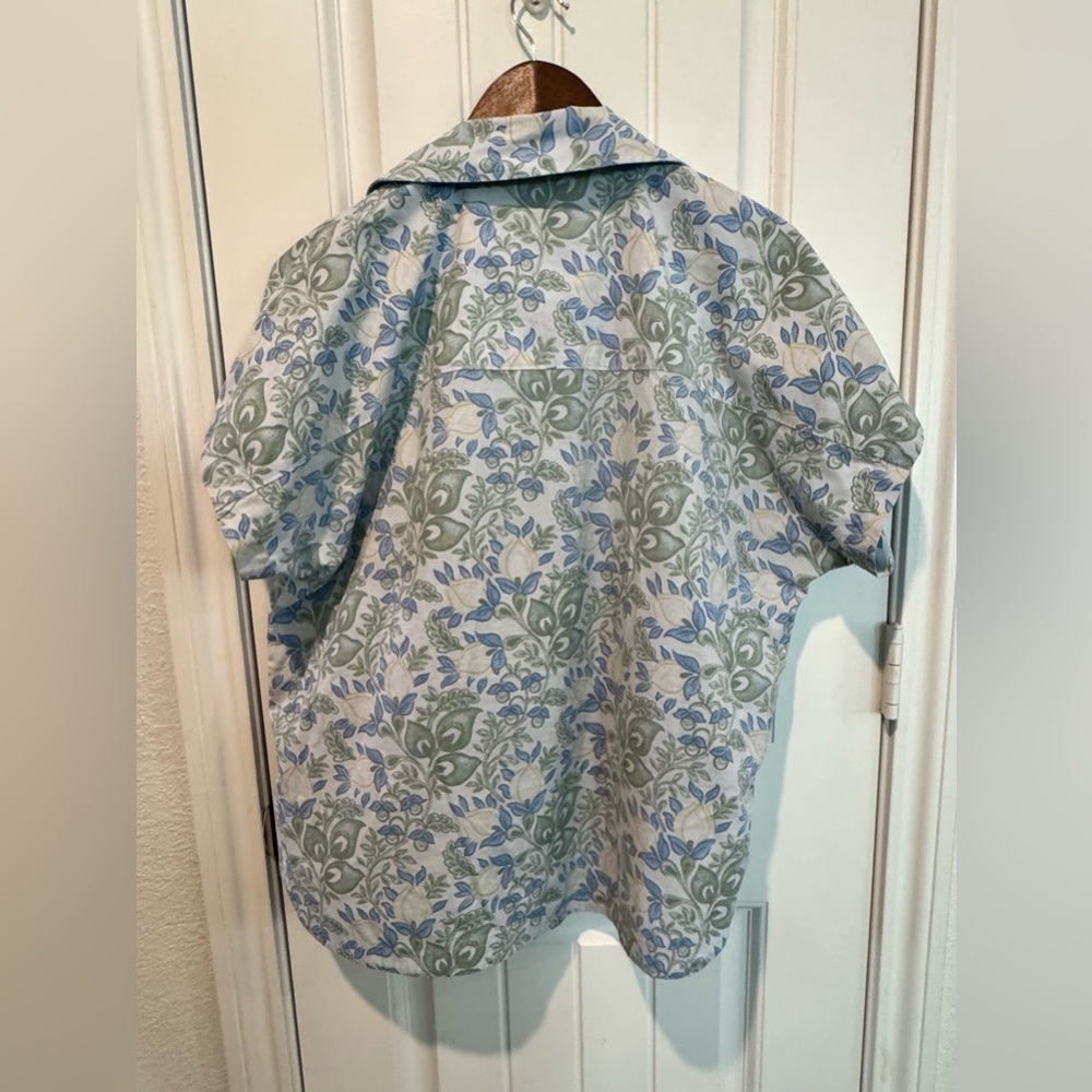 Summersalt Poolside Poplin Button-Down Shirt In Secret Garden Women’s Sz L Top - Picture 9 of 15